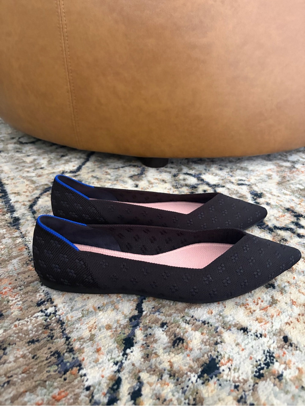 Rothy’s The Point Knit Pointed Toe Flats Black Women’s Size 8.5 - Picture 4 of 11